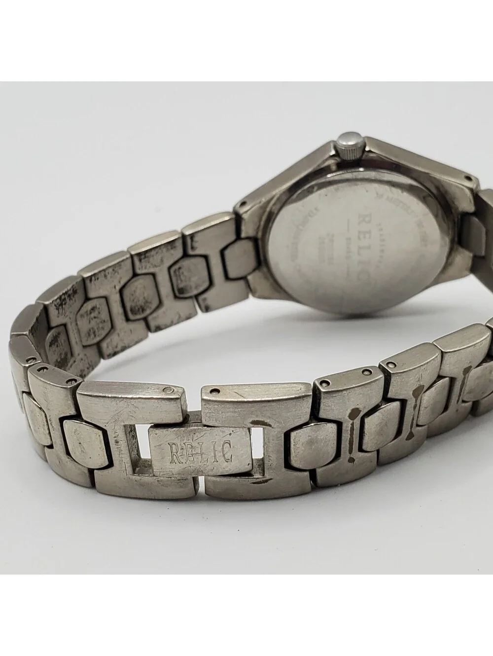 Relic Folio Blue Dial Womens Watch 24mm Silver Tone New Battery